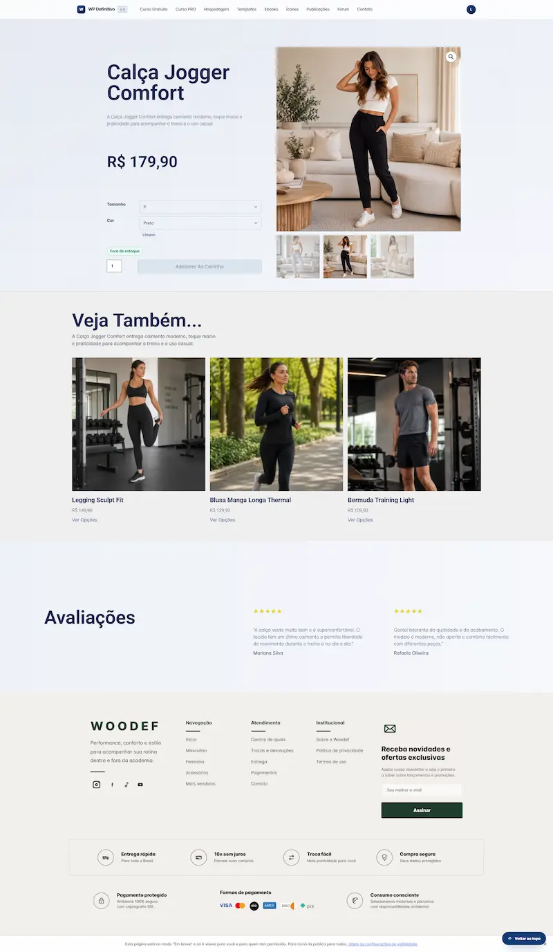 Produto Individual - Loja Virtual Woodef